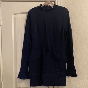 House of CB Elegant Navy Long Sleeve Dress, Sz L NWT
